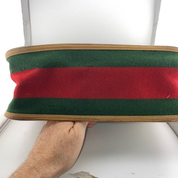 GUCCI Micro GG Supreme Web Sherry Line Hand Bag PVC Leather Beige​​​​​​​​​​​ - Picture 6 of 16